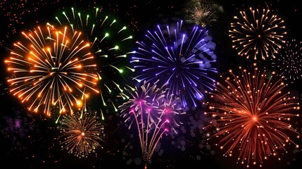 A vibrant, multicolored blurred background that mimics the burst of fireworks, great for festive and celebratory themes.