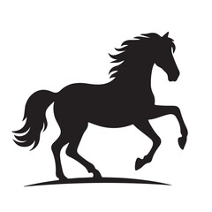 silhouette vector of a running horse, horse logo for t shirt design and branding.