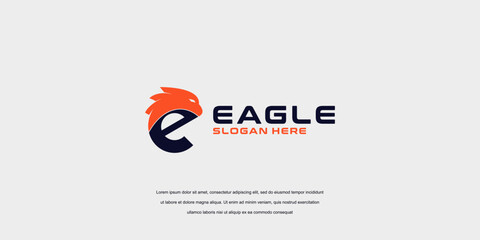 eagle letter E logo design