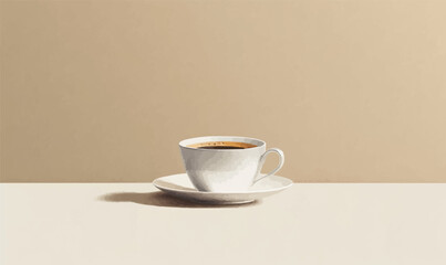 A minimalist vector of a coffee cup.