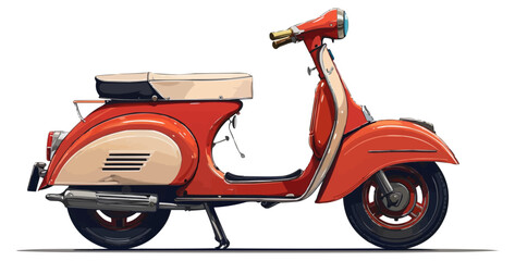 Obraz premium An isolated vector of a classic scooter.