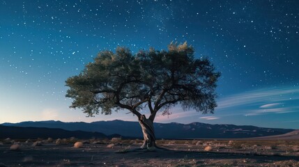 Starry Night Desert Tree
