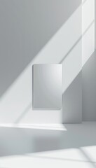 Fototapeta premium Futuristic metallic card on white background a minimalist design for imaginative possibilities