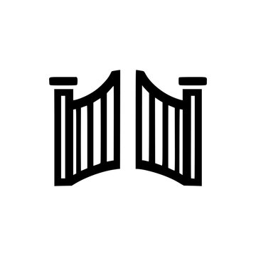 recommend clip art: open gate simple modern logo vector illustration template design