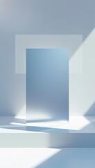 Futuristic metallic card on bright white background showcasing minimalist design for creative ideas