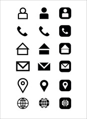 Social media icons. Black colored icon set illustration.