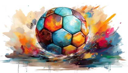 Soccer ball Isolated on transparent Background, PNG.