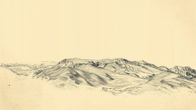 Genesis,Gods Covenant With Abram:Bold pencil sketch of the boundaries of the promised land, modern biblical illustration, soft beige background, high-resolution, perfect for home decor.