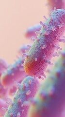 close-up of rod-shaped bacteria