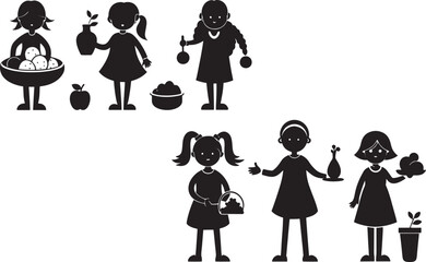 Preserving Food Abstract Silhouette Vector Graphics Pack