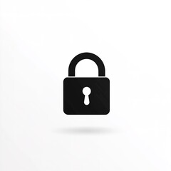 minimalistic lock icon on white background