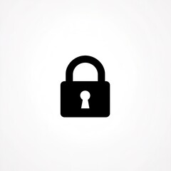 minimalistic lock icon on white background