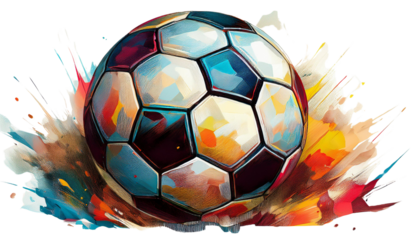 Soccer ball Isolated on transparent Background, PNG.