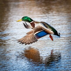 Obraz premium mallard wild duck scient. name Anas platyrhynchos bird animal, AI generated