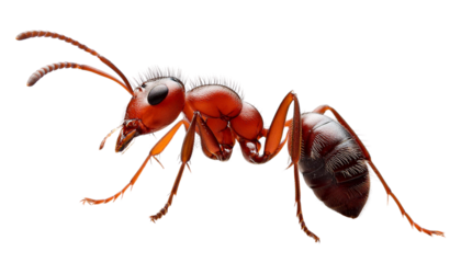 macro shot of ant Isolated on transparent Background, PNG.