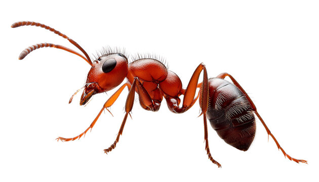 macro shot of ant Isolated on transparent Background, PNG.
