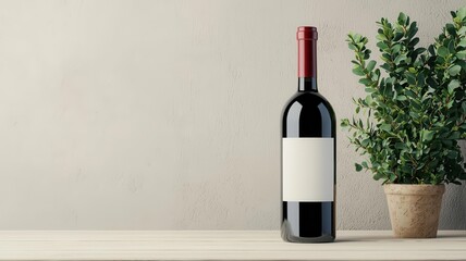 Personalized wine bottle with custom label, festive occasion, 3D illustration