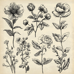 seamless background with flowers