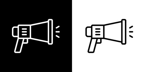 Megaphone icon. Business icon. Online business. Black icon. Silhouette icon