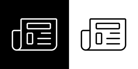 Newspaper icon. Business icon. Online business. Black icon. Silhouette icon