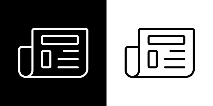 Newspaper icon. Business icon. Online business. Black icon. Silhouette icon
