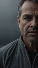 Fototapeta premium Brutal Man on a Gray Background