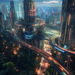 city cityscape at night