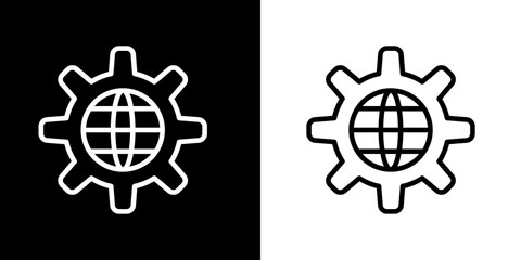 Obraz premium Setting icon. Business icon. Online business. Black icon. Silhouette icon