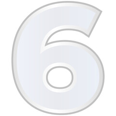 Fototapeta premium Number six mathematical, numerology, date of birth numbers 3d vector