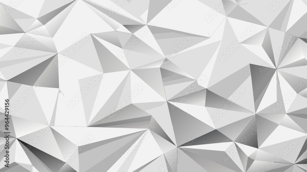 Sticker abstract white 3d polygonal pattern background