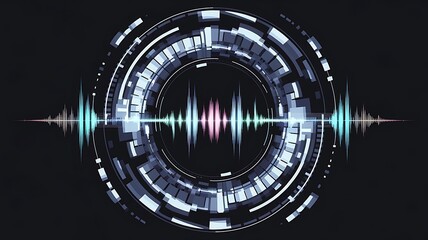 A mesmerizing circular waveform animation background featuring vibrant colors that pulse and oscillate, creating a dynamic visual effect that draws the viewer's attention