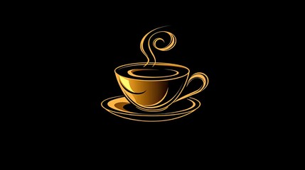 A stylized coffee cup icon with swirling steam, ideal for use in coffee shop menus or logos.