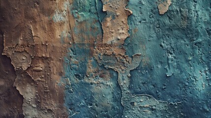 Brown and blue textured painted concrete