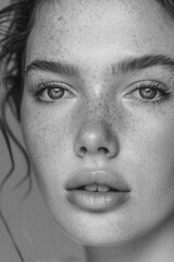 Black and White Portrait of a Beautiful Women
Skincare Model
