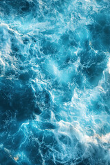 Fototapeta premium Turquoise Water Texture, A seamless water texture featuring vibrant turquoise colors and detailed wave patterns, perfect for backgrounds or design projects