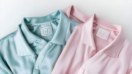 Luxury Silk Shirts Branding Mockup - Mint & Pink