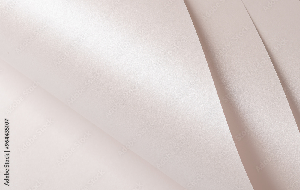 Poster beige and white paper texture with glossy, curved structure wavy fabric and modern layout with rich 