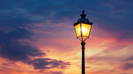 Obraz premium Streetlamp Sunset