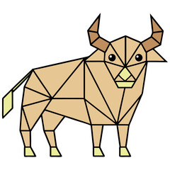 Bull in geometric  shape