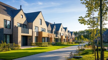 Naklejka premium Modern Suburban Row Houses