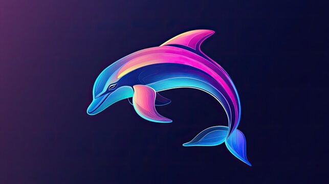 recommend clip art: Playful dolphin logo leaping from water, designed with clean lines and soft shading for a fresh aquatic vibe