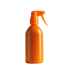 Bright orange spray bottle with a trigger nozzle, suitable for cleaning, gardening, and various liquid dispensing tasks on a white background.