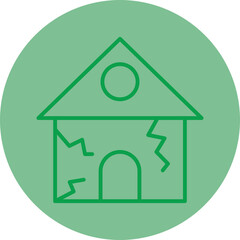 Earthquake House Icon Design