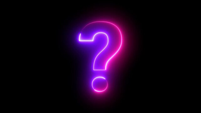 Neon glowing loop question mark
