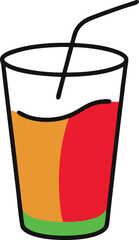Minimal Vector Illustration of a Fresh Fruit Juice Glass
