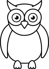 Comical Glasses-Wearing Owl Vector Drawing for Joyful Designs
