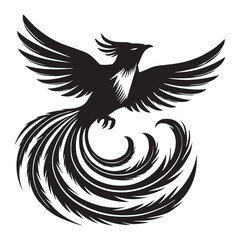 Obraz premium Bird Clipart - Resplendent quetzal Silhouette - Resplendent Quetzal Bird Vector Illustration in black and white 