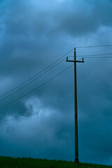 Fototapeta premium power lines on the field