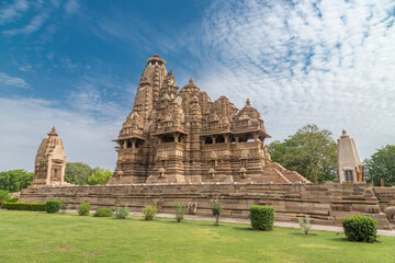 Vishwanath temple in khajuraho the group of monuments of hindu and jain temples in chhatarpur district, madhya pradesh, India.Unesco world heritage site.