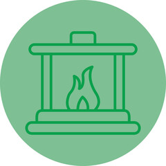 Fireplace Vector Icon Design